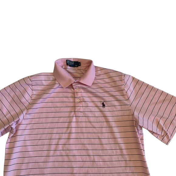 Polo Ralph Lauren Men's Size M Short Sleeve VTG Striped Pima Cotton Polo Shirt - Picture 8 of 14